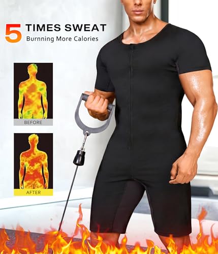 Junlan Sauna Suit for Men Full Body Waist Trainer Sauna Shirt for - image 3