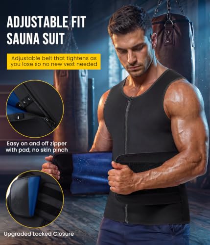 Junlan Waist Trainer Mens Sauna Suit Shirt Sweat Vest Weight Loss Gym - image 6