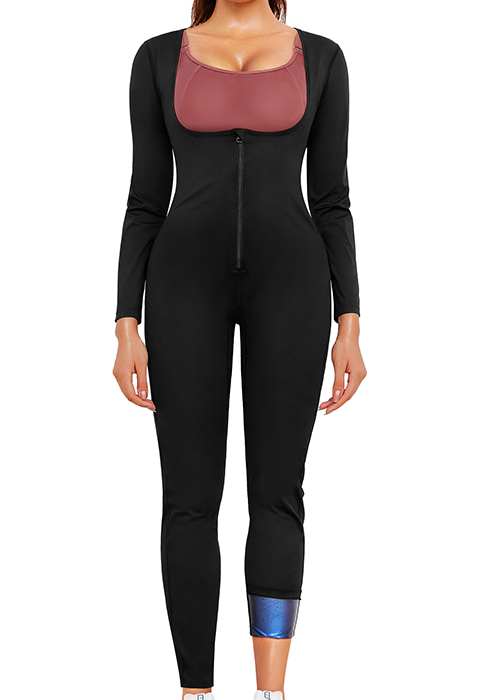 Junlan Sauna Suit Women Full Jumpsuit Waist Trainers for Women Belly Fat | Workout Sweat Suit, Tummy Control, Sweat Waist Trainer
