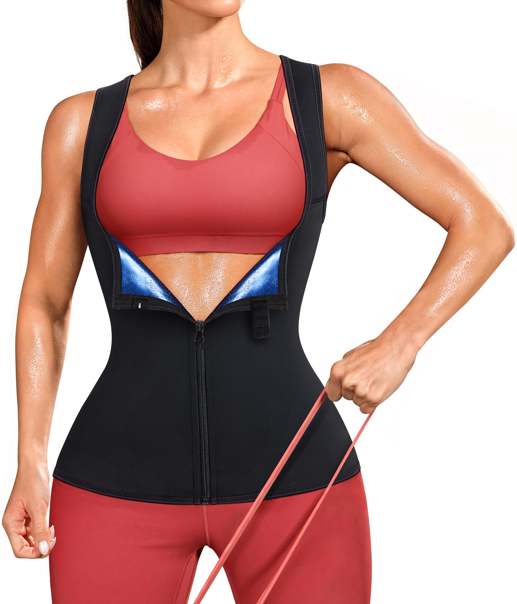 Junlan Waist Trainer for Women Sauna Suit Sweat Vest Trimmer for Working - image 1