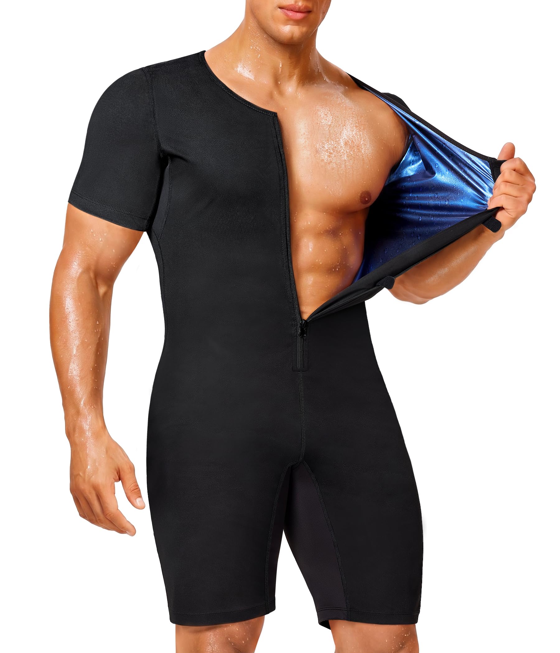 Junlan Sauna Suit for Men Full Body Waist Trainer Sauna Shirt for - image 1