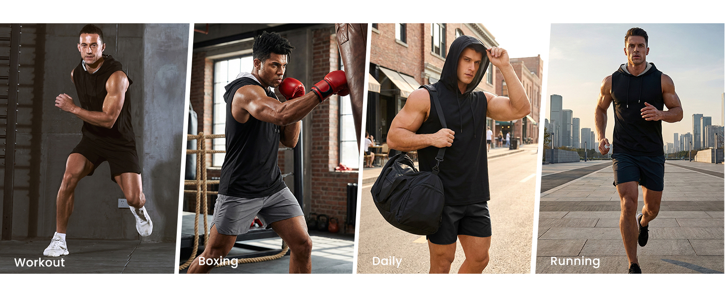 Junlan Sauna Suit for Men - Workout Hoodies for Men Sauna Shirt Gym Shirts Sweat Vest Tank Top