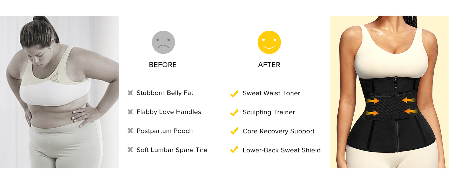 Junlan Sweat Waist Trainer for Women - Sauna Waist Trimmer for Working Out