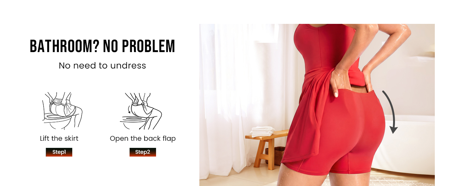 Junlan Sauna Suit Women Workout Dress Built-in Shorts Back V-Neck 2-in-1 | Easy-Off Sauna Suit, Bathroom-Friendly,Sauna Sweat Waist Trainer, Tummy Control Shapewear Workout Dress