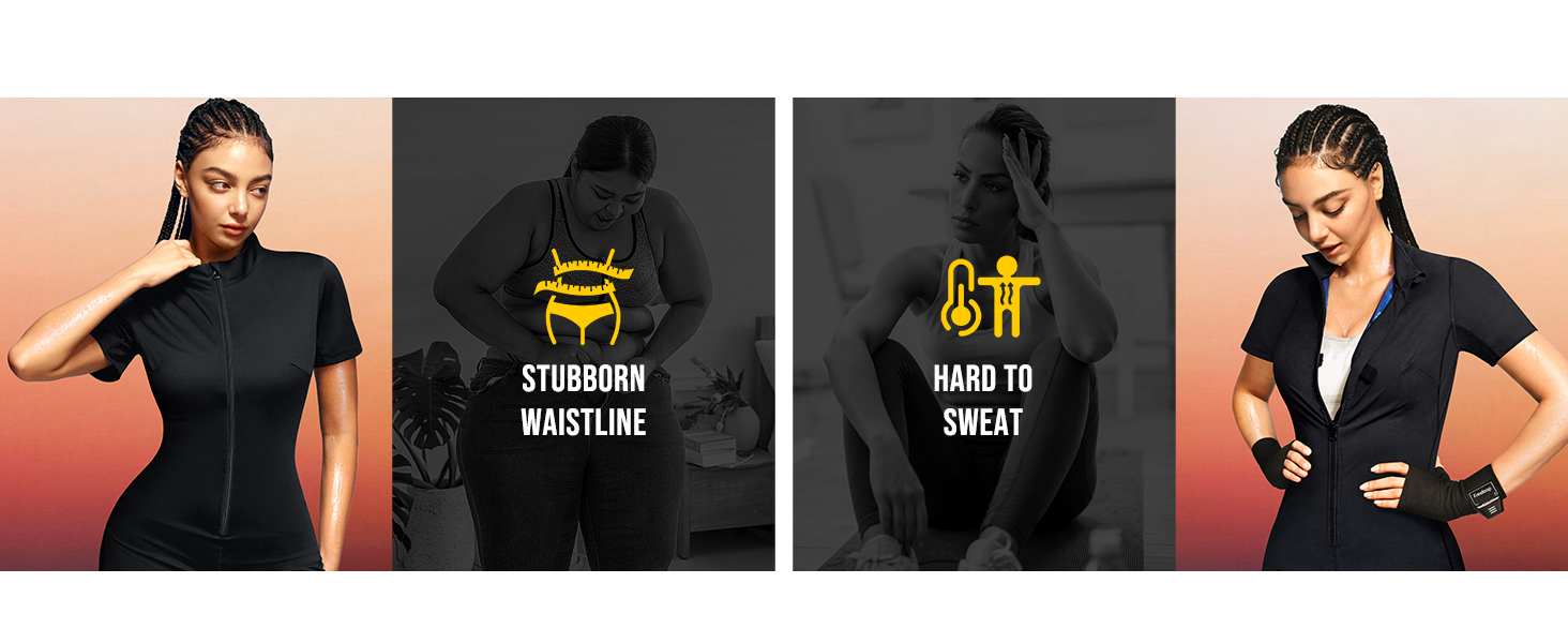 Junlan Sauna Suit Women Full Body Sauna Sweat Suit