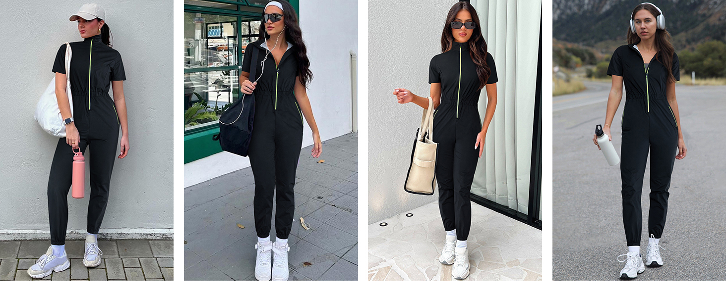 Junlan Sauna Suit Women Full Body Sweat Suit Workout Jumpsuit Sauna Shirt