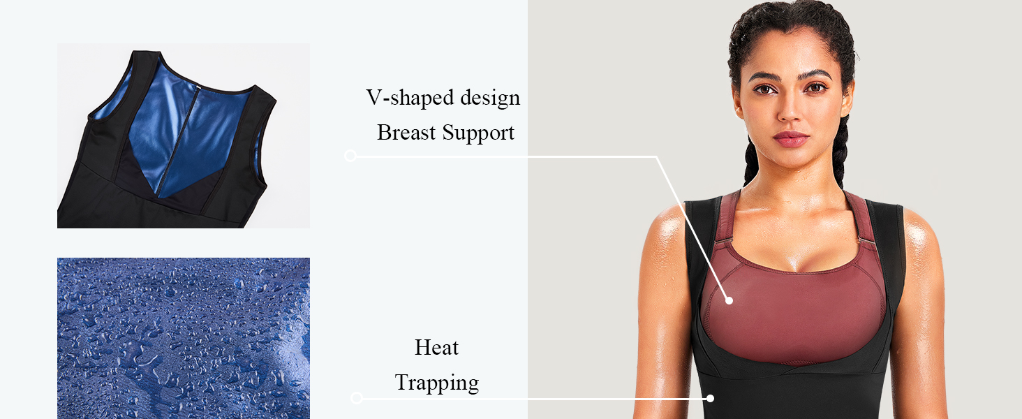 Junlan Sauna Suit for Women Full Body Sweat Jumpsuit for Working Out