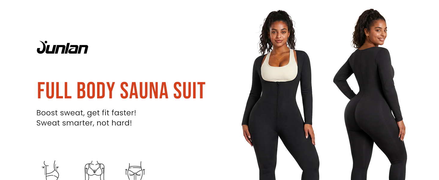 Junlan Full Body Sauna Suit Women Sweat Jumpsuit Waist Trainers for Women