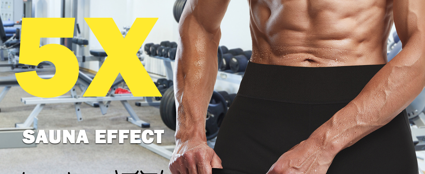 Junlan Sweat Shorts for Men Sauna Suit Mens Body Shaper Sweat Sauna Neoprene Shorts