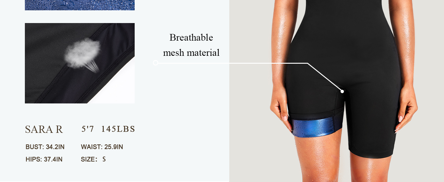 Junlan Sauna Suit for Women Full Body Sweat Jumpsuit for Working Out
