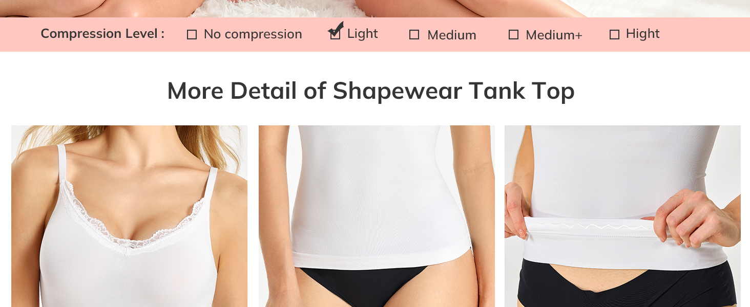 LODAY Compression Tanks for Women Shapewear Tummy Control Lace Camisole Top