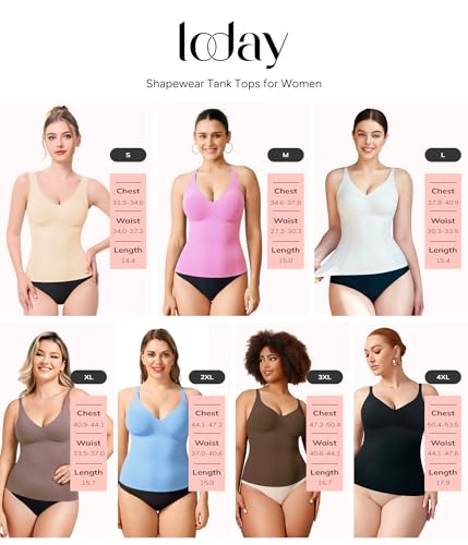 LODAY Compression Tanks for Women Tummy Control Shapewear V Neck - image 7