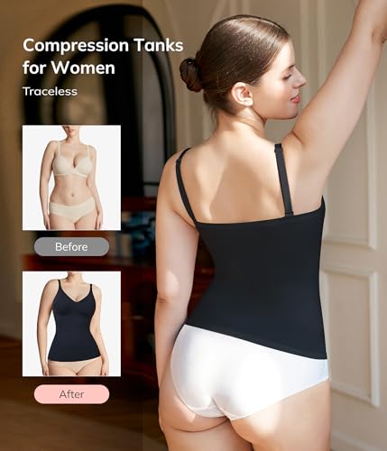 LODAY Compression Tanks for Women Tummy Control Shapewear V Neck - image 4