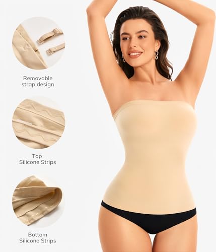 LODAY Strapless Shapewear Tank Top Compression Tanks for Women Tube Tops - image 3
