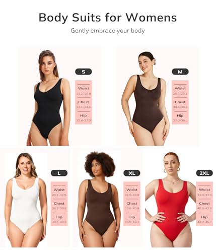 LODAY Shapewear Bodysuits for Women V Neck Tank Top Body Suits Thong - image 7