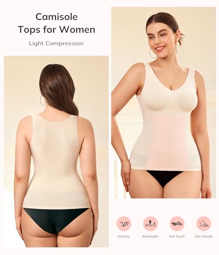 LODAY Compression Tanks for Women Shapewear Tummy Control V Neck Tank - image 4