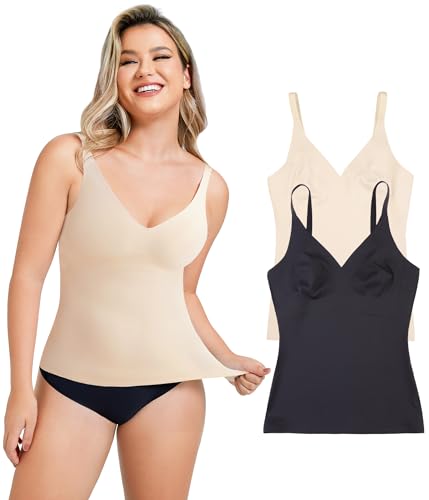 LODAY Compression Tanks for Women Tummy Control Shapewear V Neck - image 2