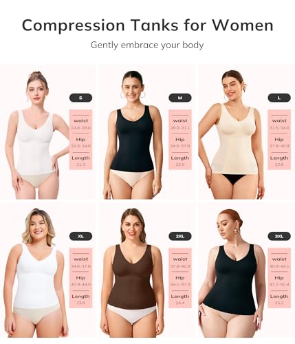 LODAY Compression Tanks for Women Shapewear Tummy Control V Neck Tank - image 7