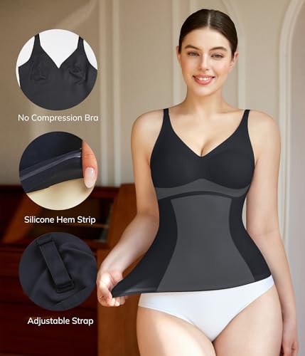 LODAY Compression Tanks for Women Tummy Control Shapewear V Neck - image 3