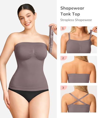 LODAY Strapless Shapewear for Women Compression Tank Top Tummy Control - image 4