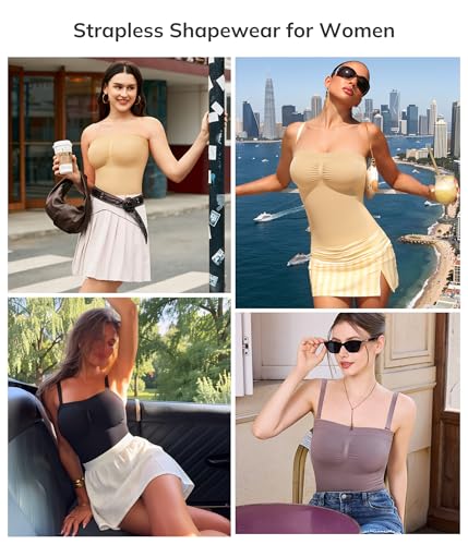 LODAY Strapless Shapewear for Women Compression Tank Top Tummy Control - image 5