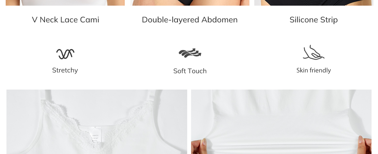 LODAY Compression Tanks for Women Shapewear Tummy Control Lace Camisole Top