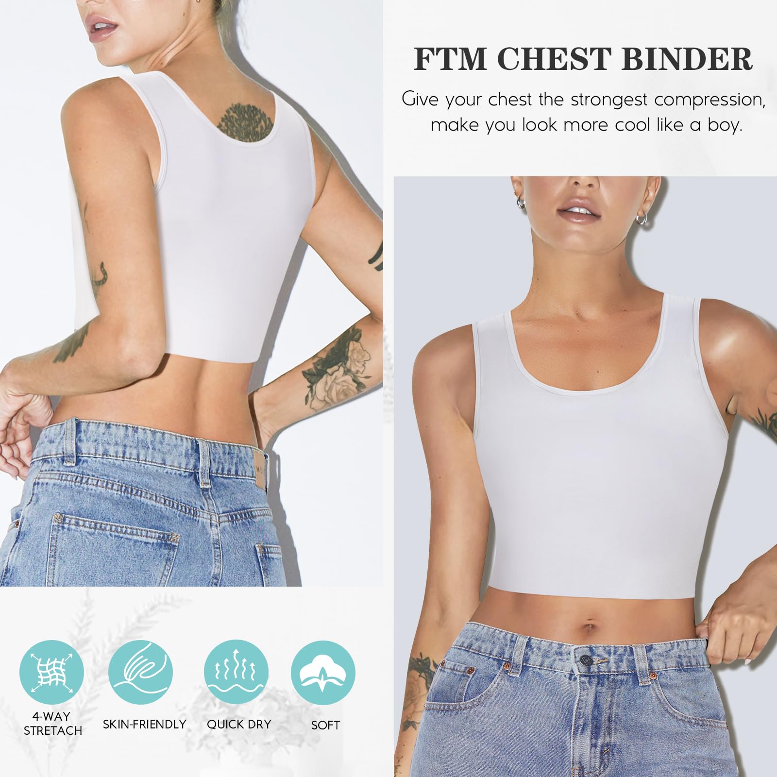 LODAY FTM Chest Binder Pullover Tank Top - image 18