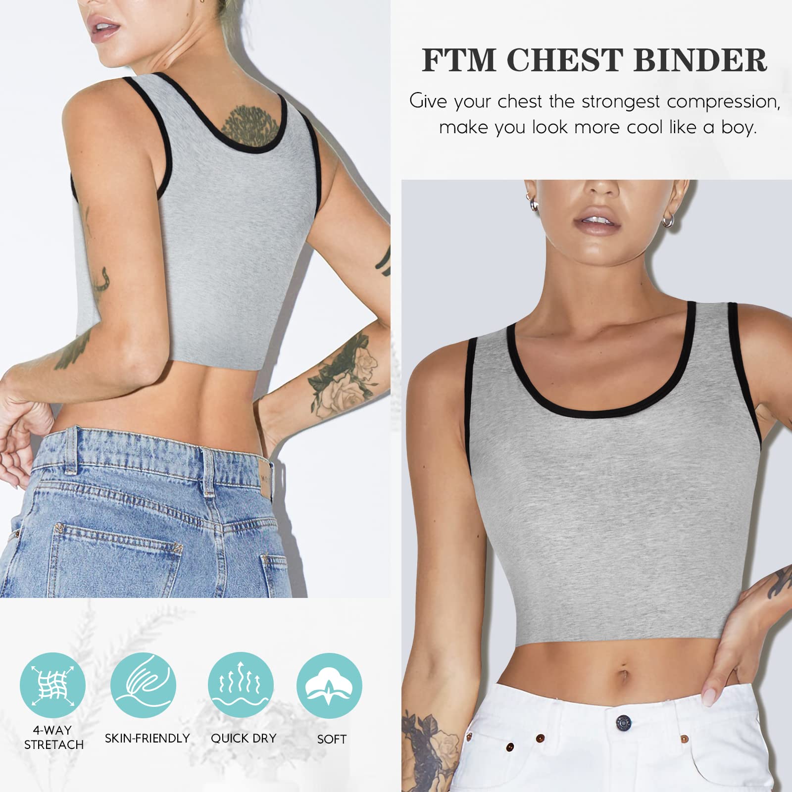 LODAY FTM Chest Binder Pullover Tank Top - image 23