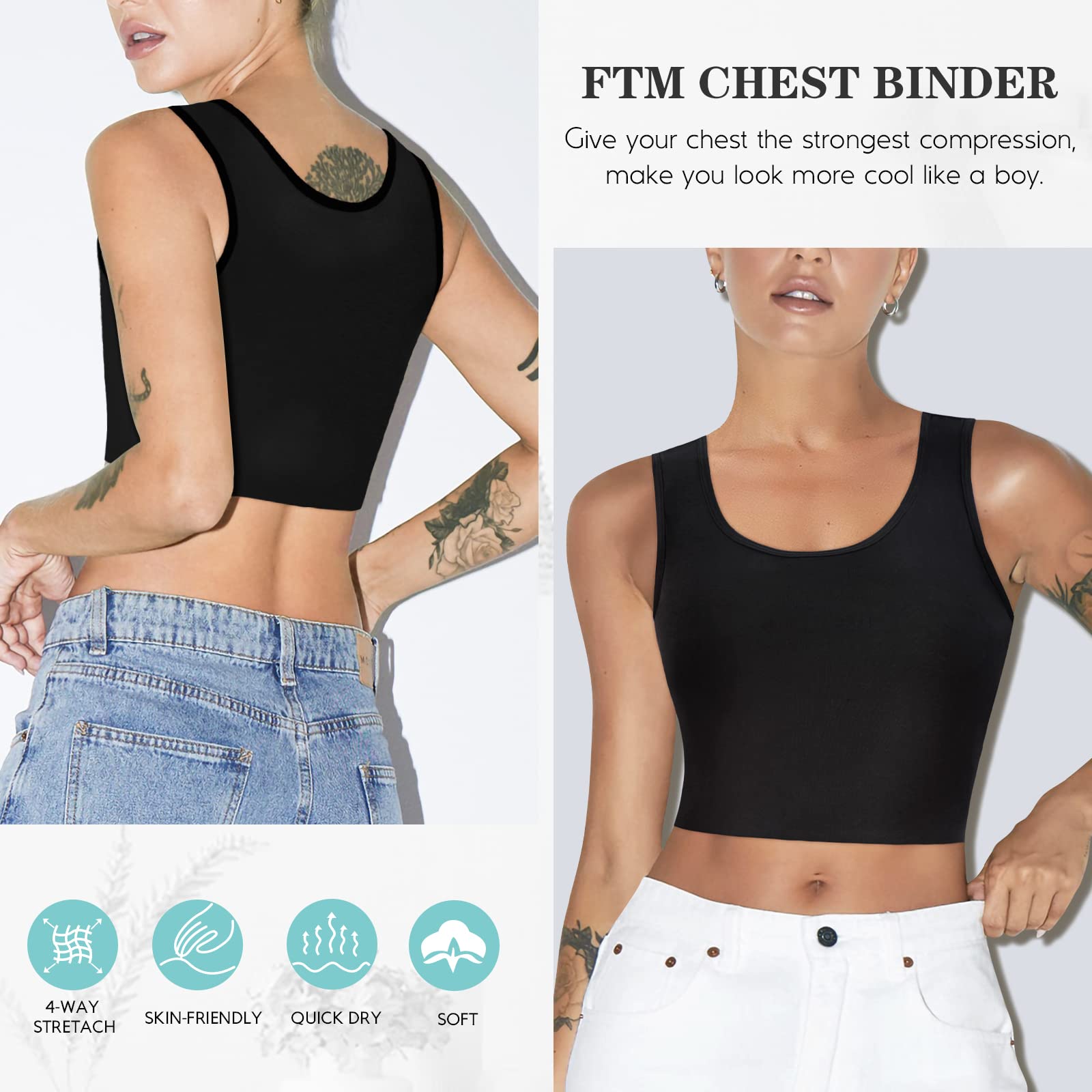 LODAY FTM Chest Binder Pullover Tank Top - image 13