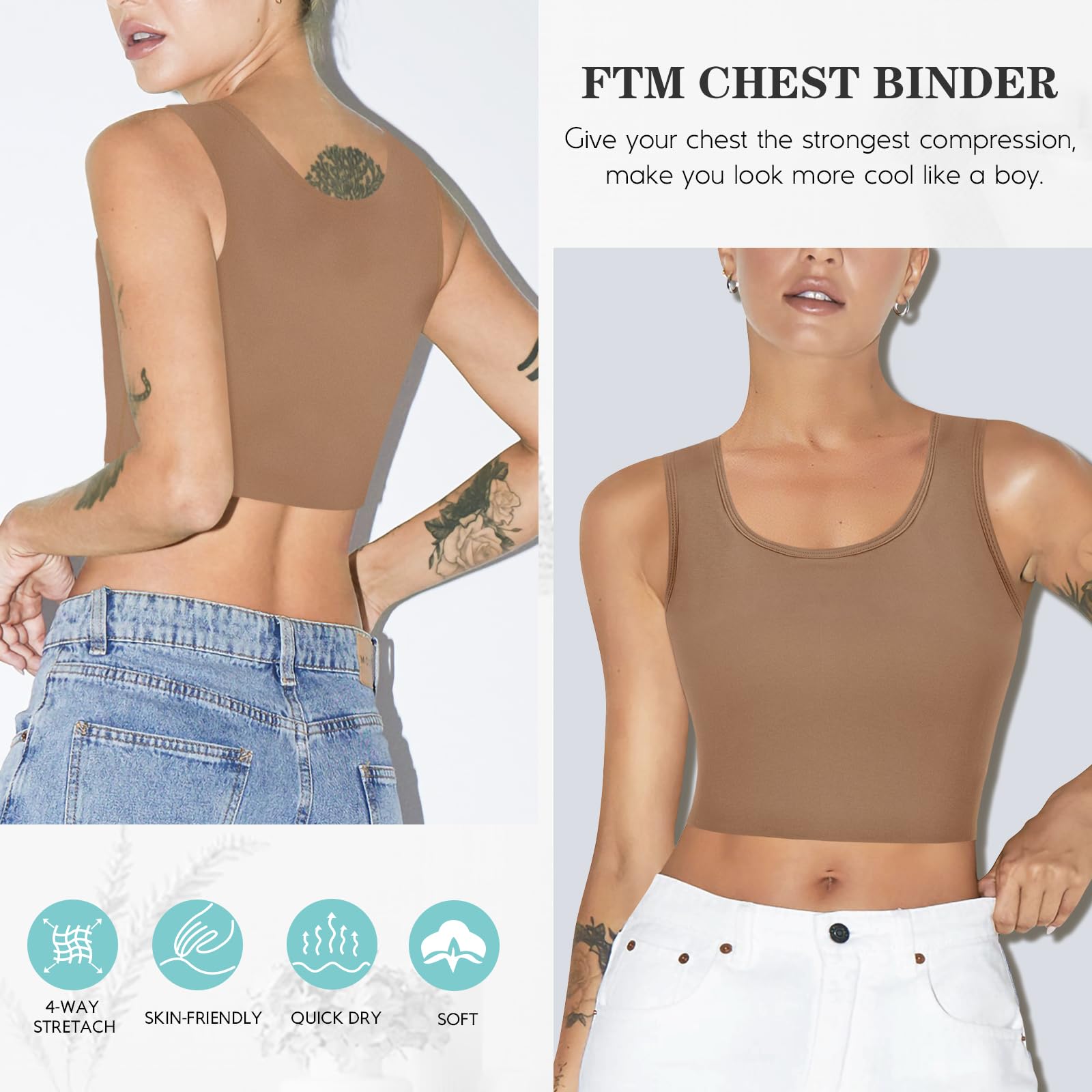 LODAY FTM Chest Binder Pullover Tank Top - image 2