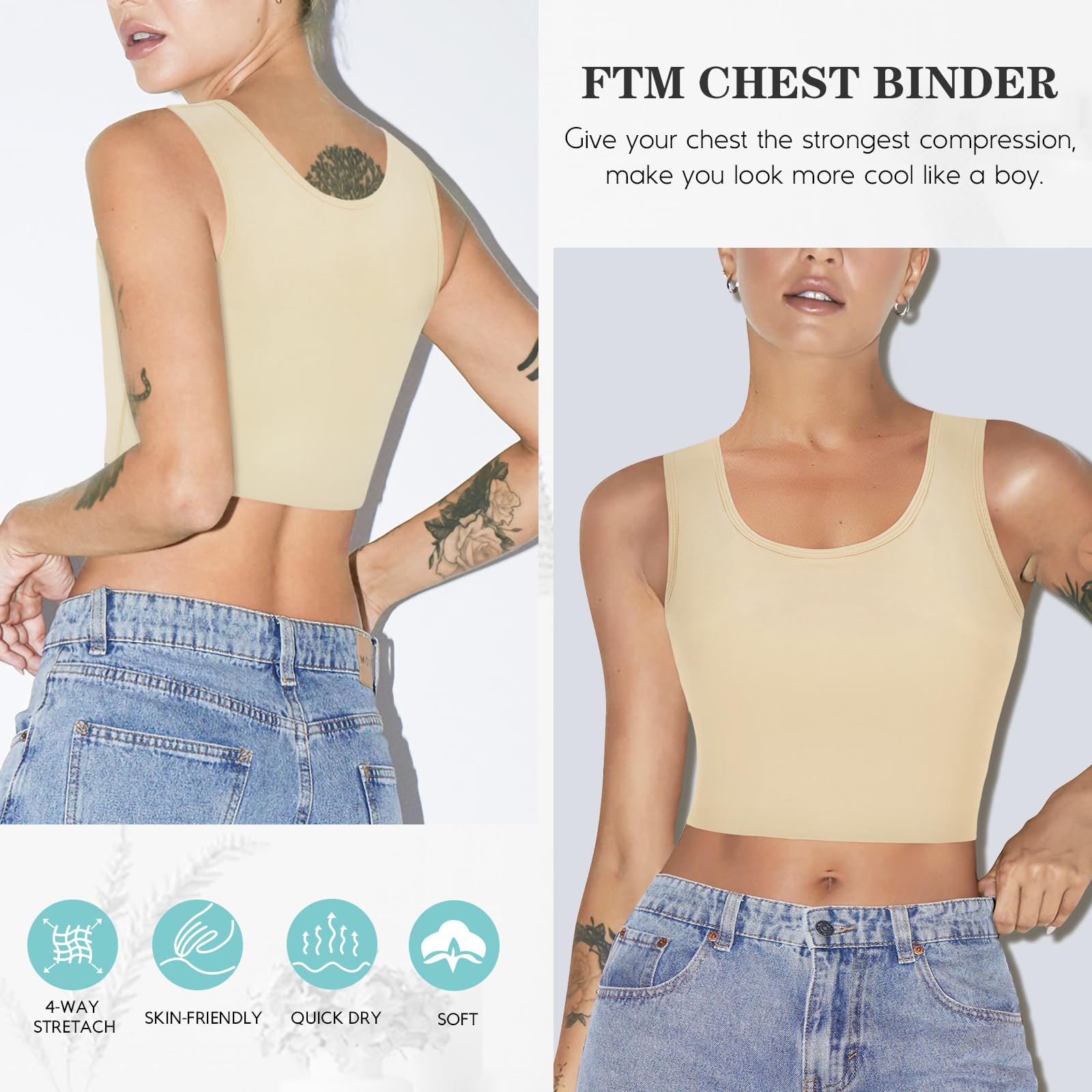 LODAY FTM Chest Binder Pullover Tank Top - image 7