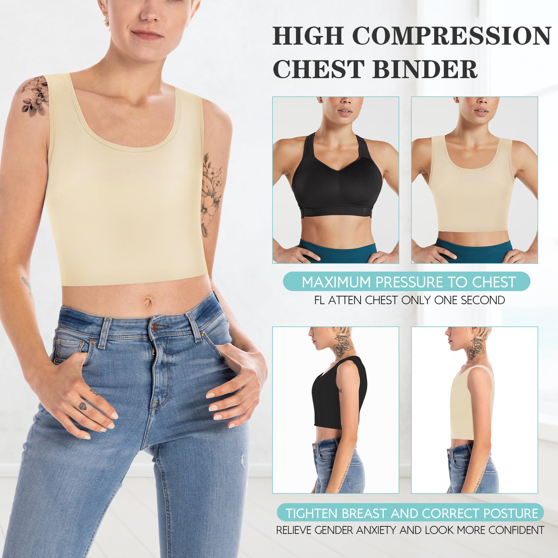LODAY FTM Chest Binder Pullover Tank Top - image 9