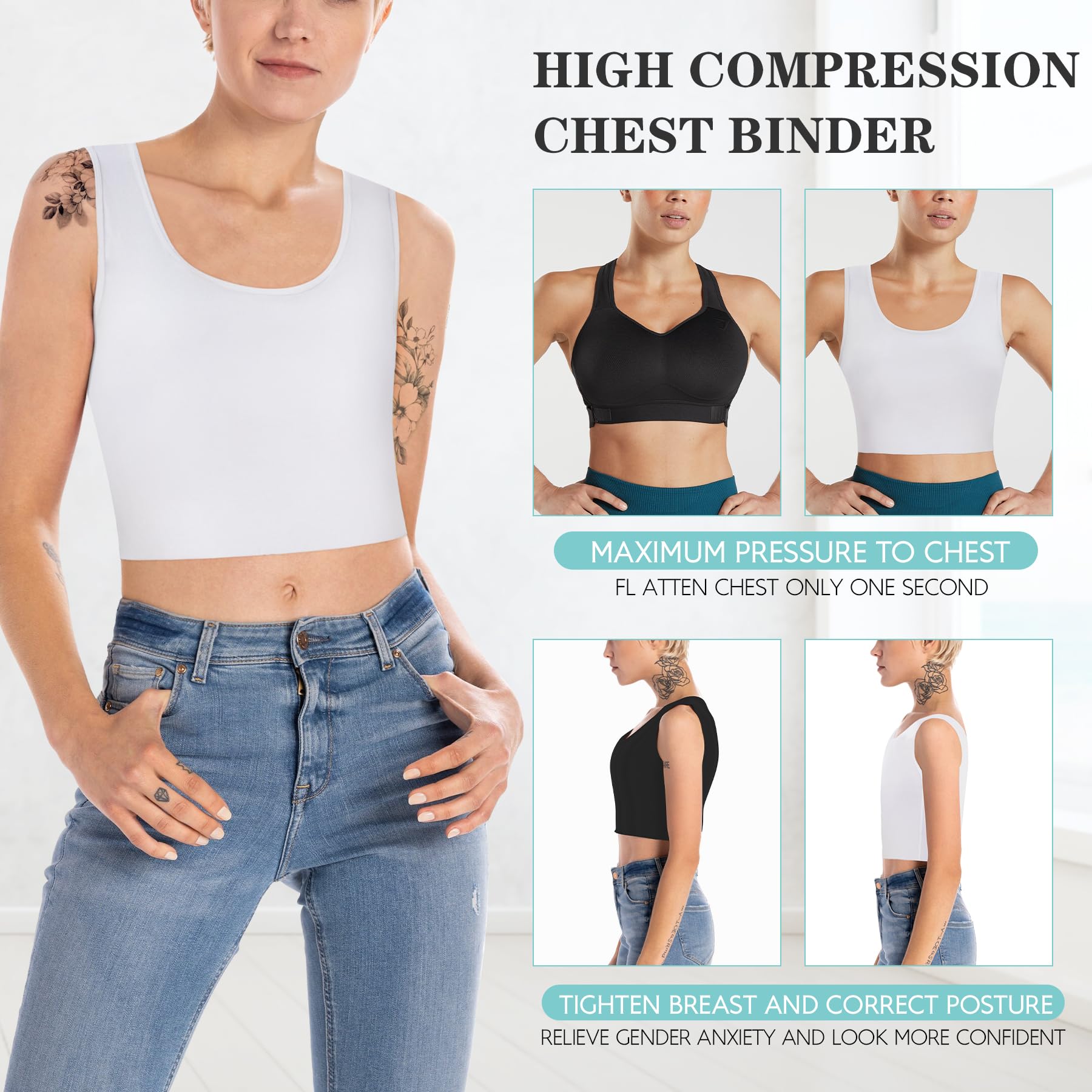 LODAY FTM Chest Binder Pullover Tank Top - image 19