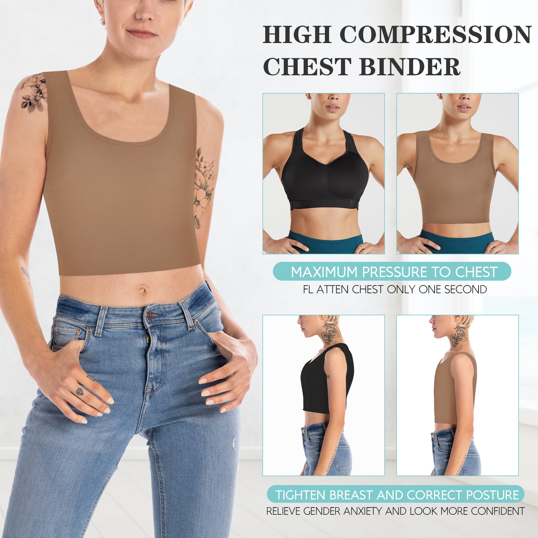 LODAY FTM Chest Binder Pullover Tank Top - image 3