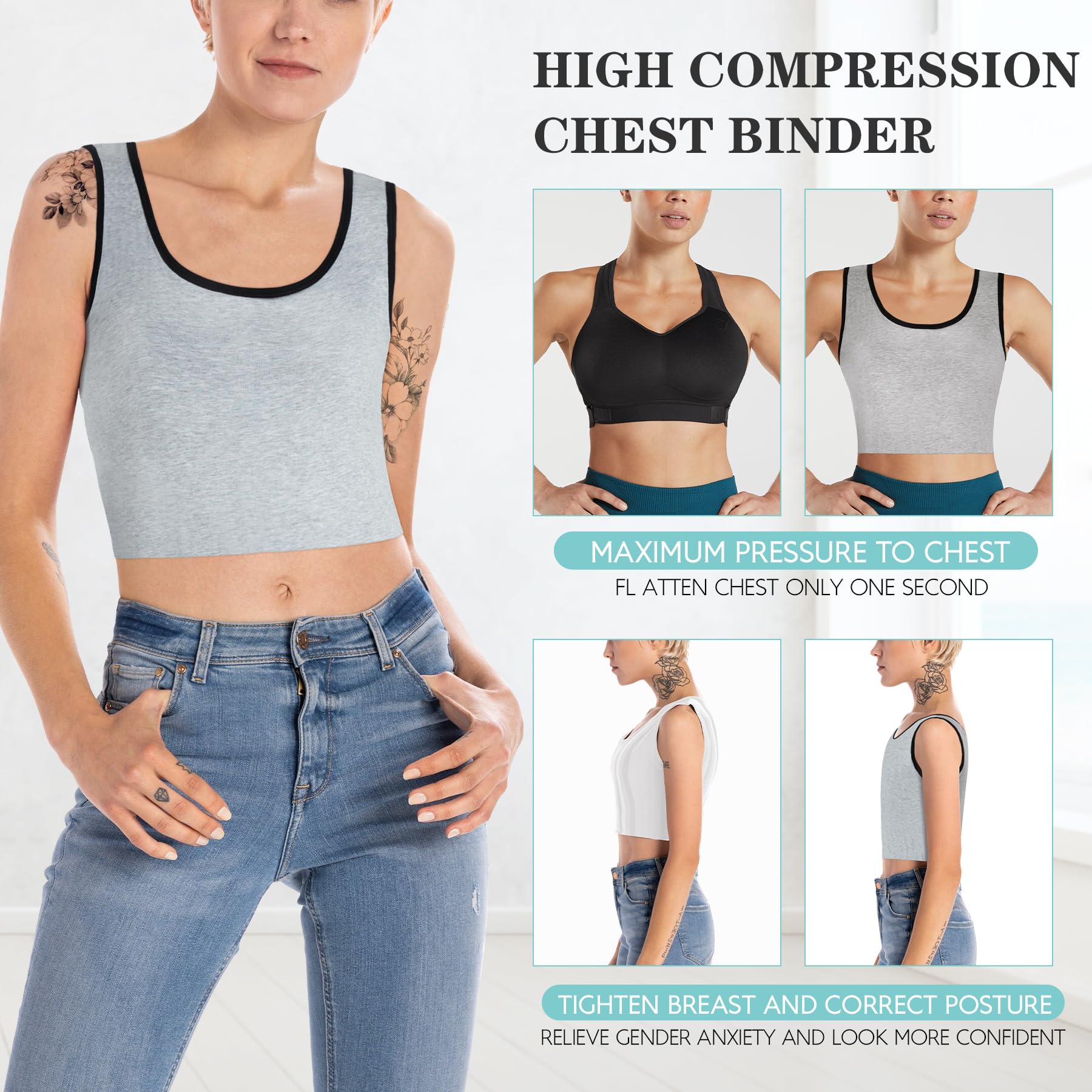 LODAY FTM Chest Binder Pullover Tank Top - image 24