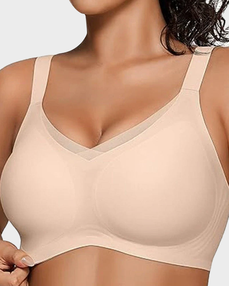 Sexy V Neck Bra Inset Detail
