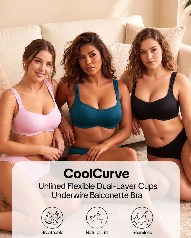 Last day 50% off -Cooling Plus Size Balconette Underwire Bra