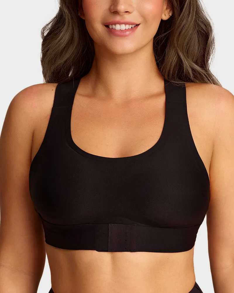 Cross Back Front Closure Wireless Posture Support Bra