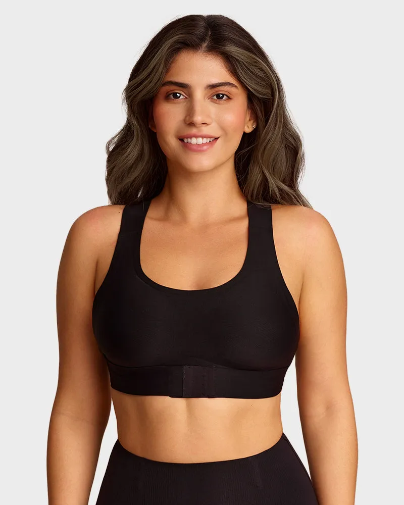 Cross Back Front Closure Wireless Posture Support Bra