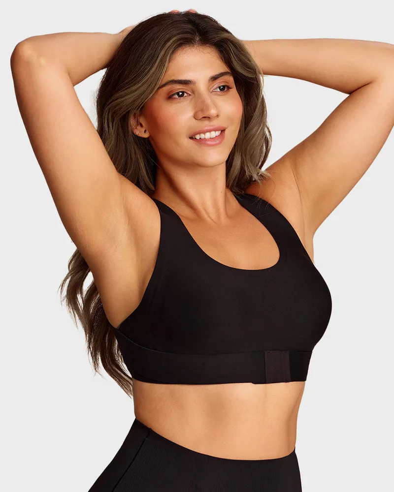 Cross Back Front Closure Wireless Posture Support Bra