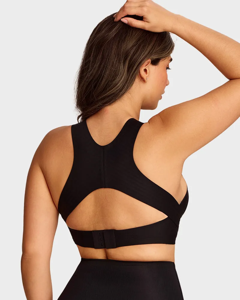 Cross Back Front Closure Wireless Posture Support Bra
