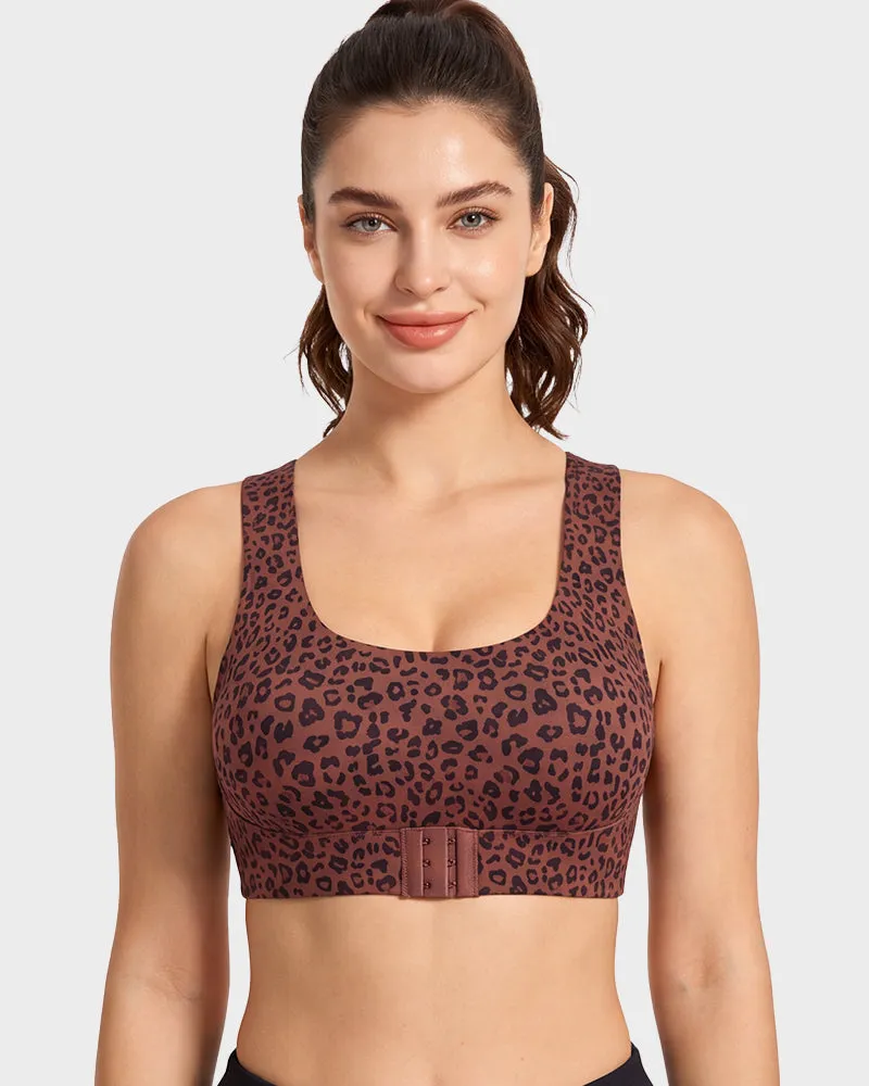 Cross Back Front Closure Wireless Posture Support Bra