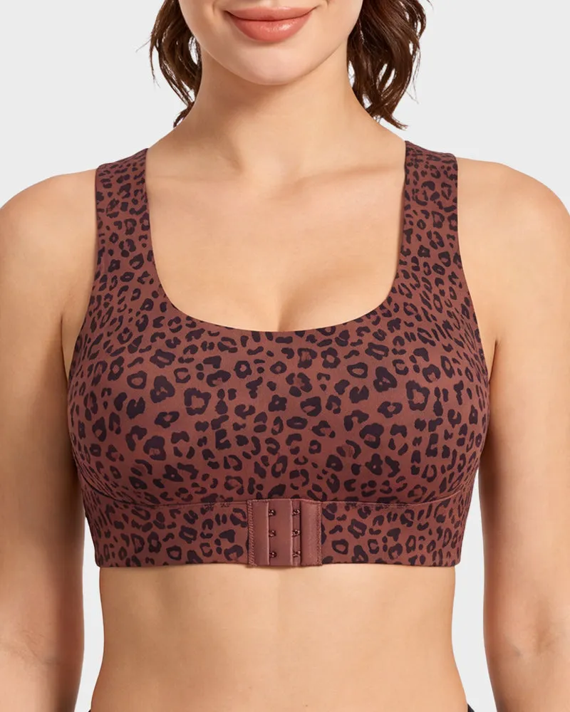 Cross Back Front Closure Wireless Posture Support Bra