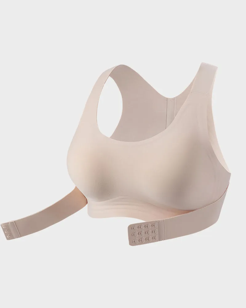 Cross Back Front Closure Wireless Posture Support Bra