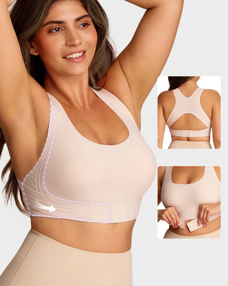 Cross Back Front Closure Wireless Posture Support Bra