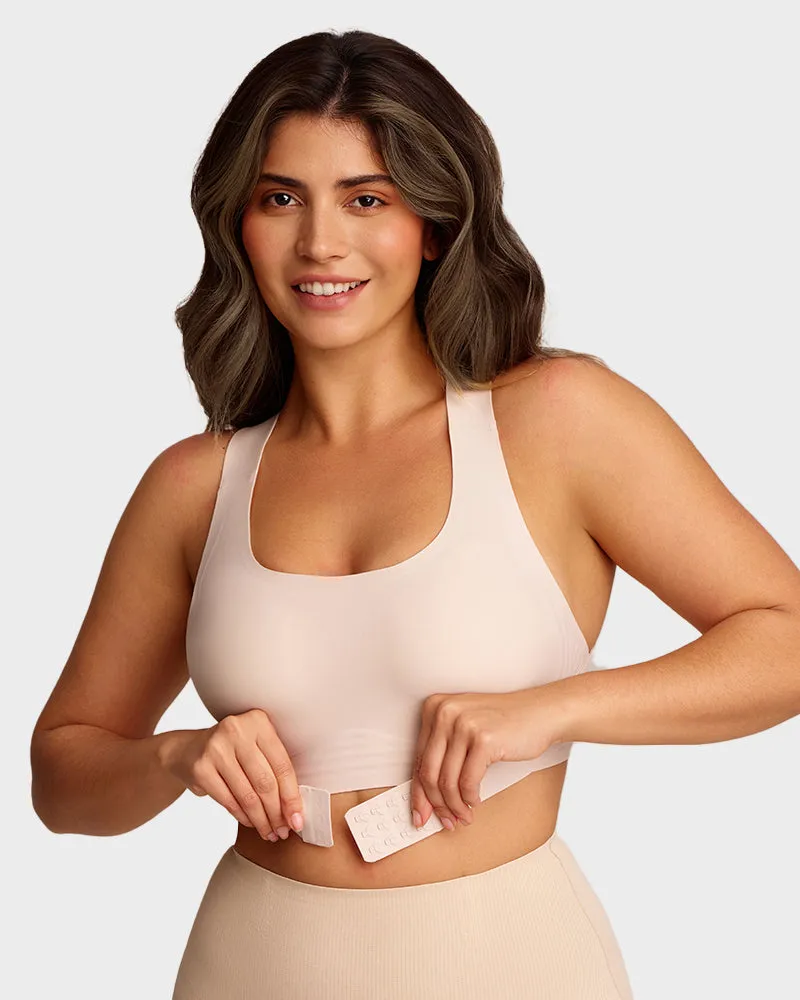 Cross Back Front Closure Wireless Posture Support Bra