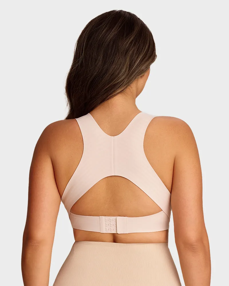 Cross Back Front Closure Wireless Posture Support Bra