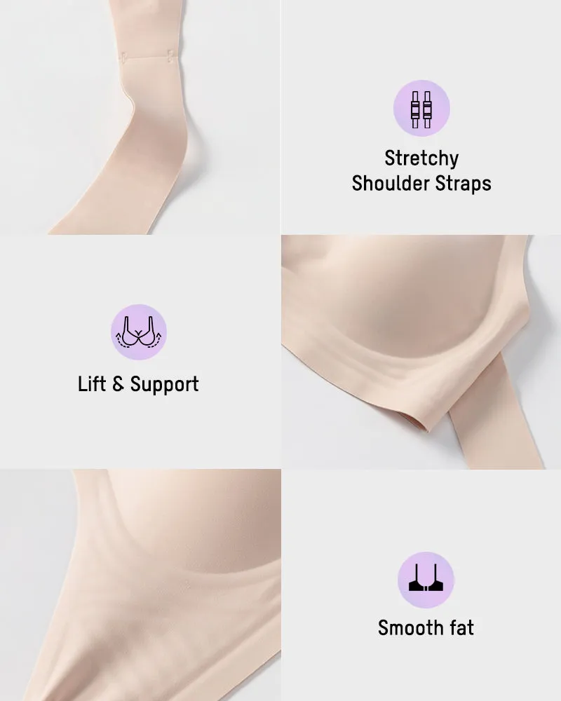Cross Back Front Closure Wireless Posture Support Bra