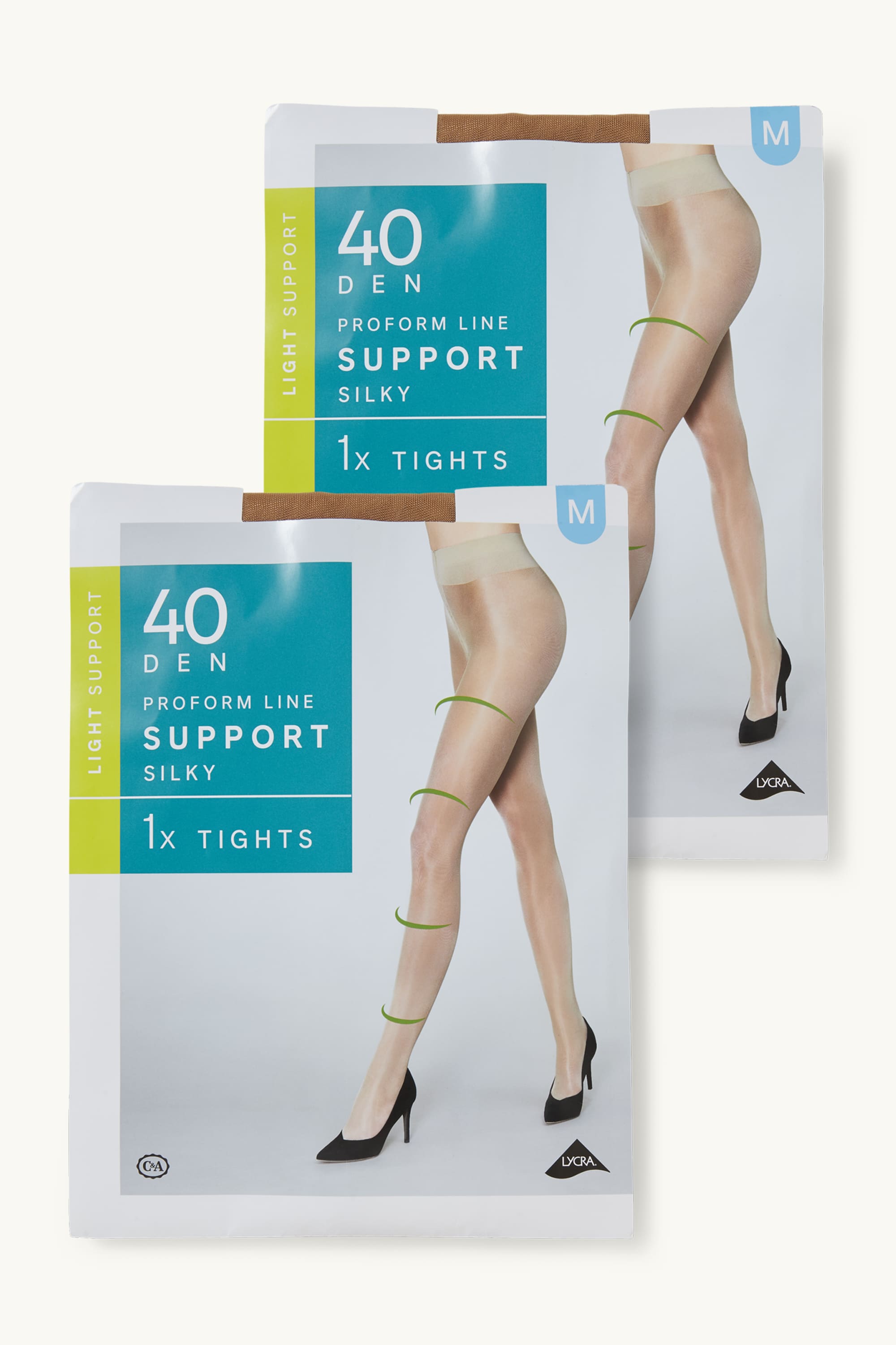 Multipack of 2 - tights - 40 denier beige