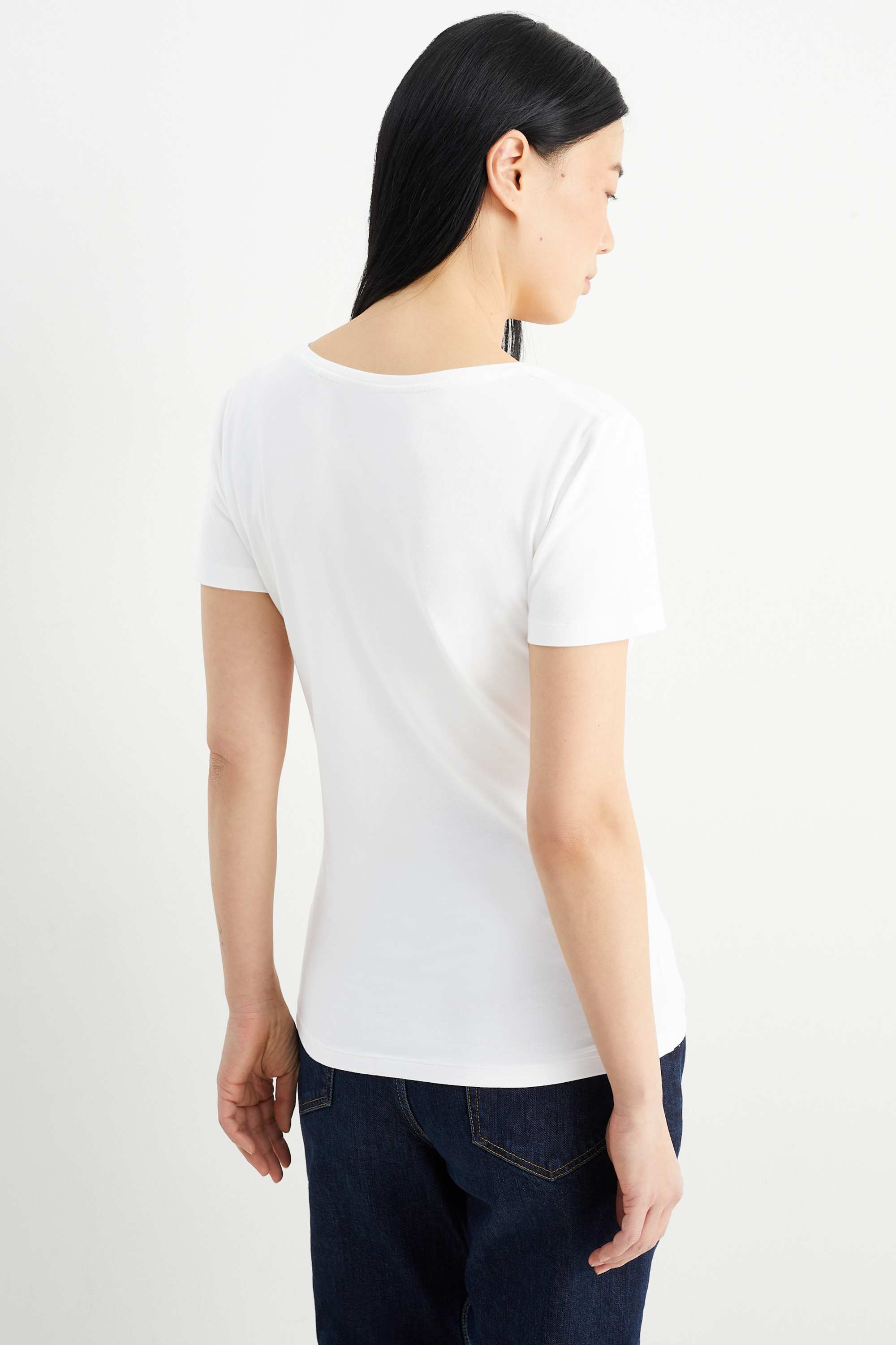 Multipack of 3 - basic V-neck T-shirt white